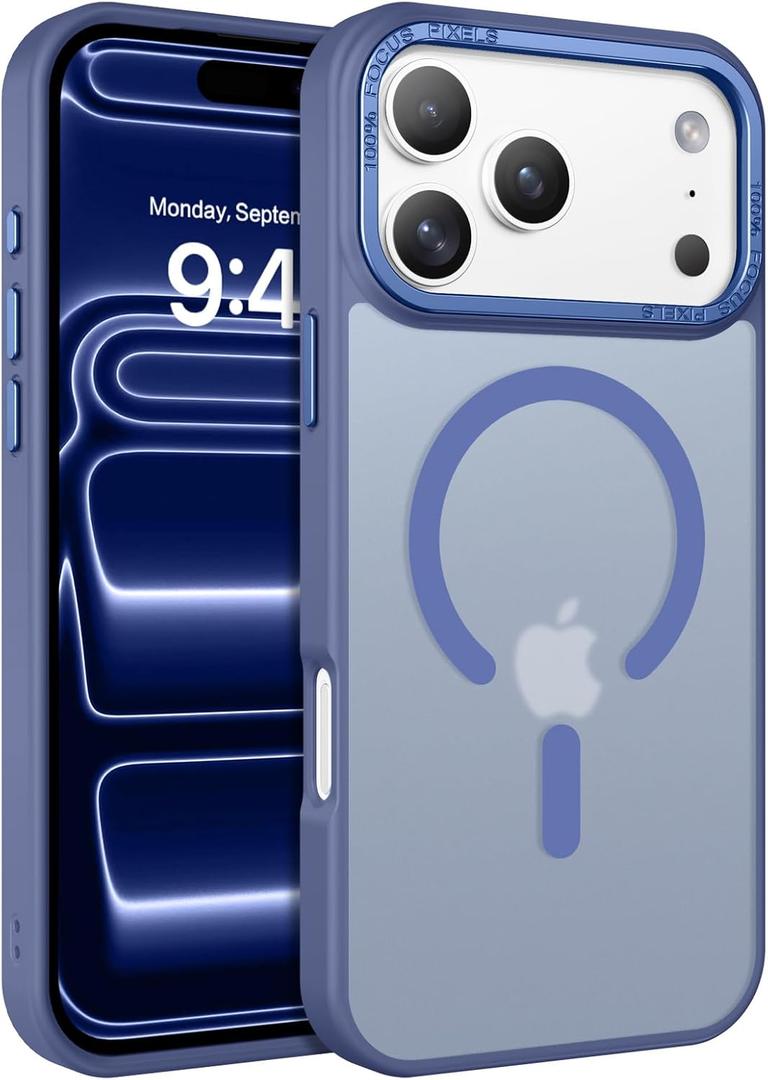 BENTOBEN Magnetic for iPhone 17 Pro Case 6.3" 2025, [Compatible with Magsafe] Slim Cute Matte Translucent Shockproof Drop Protective Bumper Women Men Phone Cover for iPhone 17 Pro, Blue