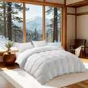 LBRO2M Canadian Luxury Goose Down Comforter King Size, 75% Goose Down 850+ Fill Power Duvet with 1200TC 100% Cotton Shell All Season Bedding Comforter, Soft Duvet Insert (106"X90",White)