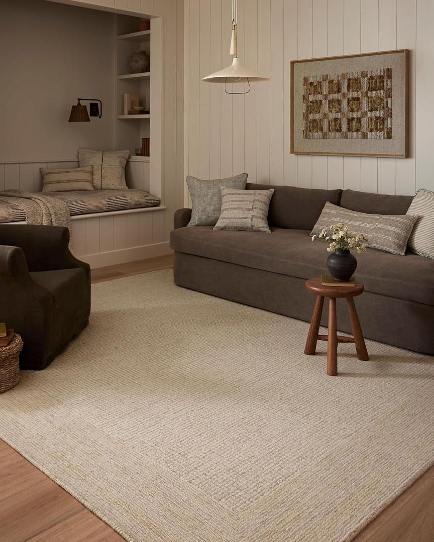 Loloi Amber Lewis Windsor Collection WIN-01 Ivory/Wheat 8'-6" x 11'-6" Area Rug
