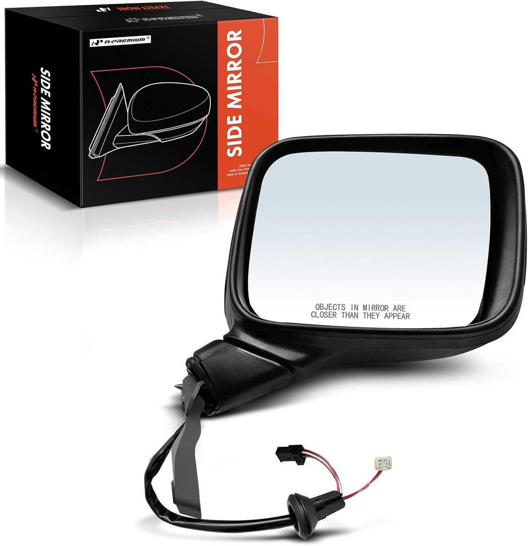 A-Premium Passenger Side Power Door Mirror - Compatible with Jeep Renegade 2015-2022 - Heated Manual Folding Black Outside Rear View Mirror - Replace# 5VY85LXHAA