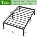 Metal Platform Bed Frame Twin Size, 18 Inch Height with Heavy Duty Steel Support, No Box Spring Needed, Easy Assembly and Underbed Storage,Black