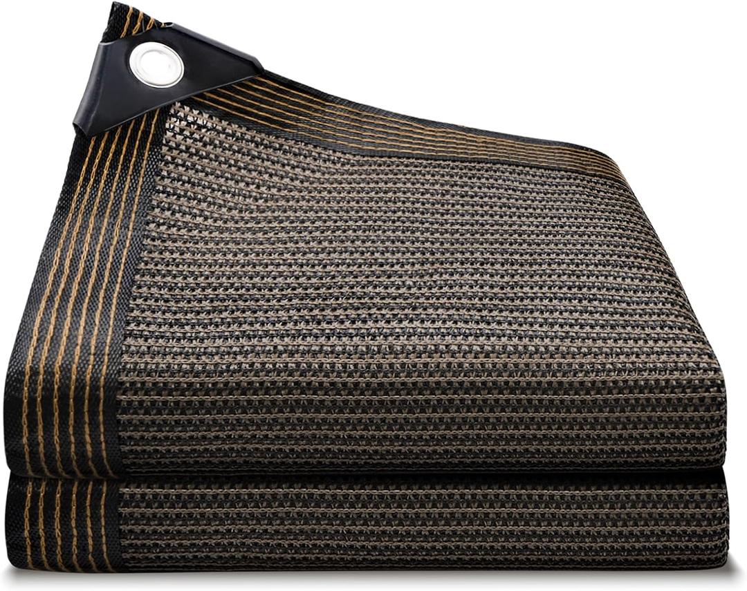 90% Coffee Brown Shade Cloth, 6.5x10FT Resistant Garden Sun Shade Net, Durable Mesh Shade Tarp with Reinforced Grommets for Greenhouse, Plant, Chicken Coop, Pergola, Canopy