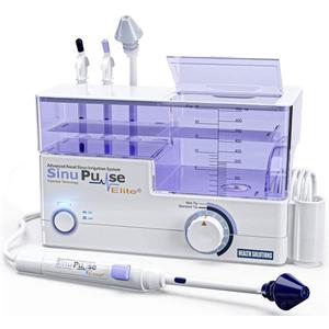 SinuPulse Elite Advanced Nasal Irrigation System with 30 SinuAir Saline Packets, Pulsating Nasal Congestion Relief & Sinus Rinse Machine, More Effective Than Neti Pot or Nose Spray
