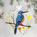 Christmas Ornaments: Stained Glass Ornament, Christmas Tree Ornament, Hanging Ornaments for Home Decor & Xmas Tree Decorations Exquisite Holiday Decor, Gifts & Holiday Present - Kingfisher