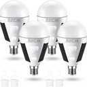 Tarpop 3 Pcs Emergency Solar Rechargeable 12W Solar Light Bulbs 6500K Portable LED Emergency Light Bulb Battery Backup for Home Power Outage or Power Failure, Outdoor Camping