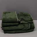 REDKISS 6-Piece Bath Towel Set - 2 Washcloths, 2 Hand Towels, 2 Bath Towels | Ultra-Fiber Coral Fleece, Super Absorbent, No Lint & No Fading | Perfect for Bathroom, Spa, Gym | Family -Olive Green