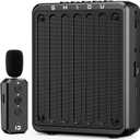 SHIDU 20W Voice Amplifier Wireless Lavalier Microphone Bluetooth Voice Amplifier for Teachers Portable Microphone with Speaker for Classroom,Speech, Meeting,Yoga,Outdoors