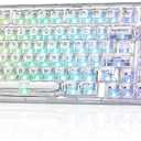 YUNZII X98 QMK/VIA Wireless Mechanical Gaming Keyboard with Knob,Tri-Mode BT5.0/USB-C/2.4GHz Hot Swappable Keyboard,Pre-lubed Switches Gasket Mount RGB Backlit for Wins/Mac (White, Snow Switch)