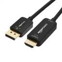 Amazon Basics DisplayPort to HDMI Display Cable for HDTV, Monitor, Projector, Uni-Directional, 4k@60Hz, 1920x1200, 1080p, Gold-Plated Plugs, 3 Foot, Black (3 Feet, Black)