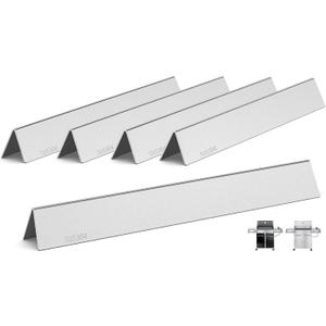 QuliMetal SUS304 24.5 Inch Flavorizer Bars for Weber Genesis 300 Series Grills with Side Controls Knobs, Genesis E310 E320 S310 S320 EP310 EP320, 304 Stainless Steel Heat Plates for Weber 7539 7540