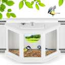 Window Bird Feeder with Secure Locker & Rail Sliding 180 Clear Design Squirrel Proof Bird Feeder for Indoor Window Viewing
