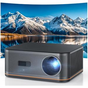 1500 ANSI 4K Full HD Projector with WiFi and Bluetooth, HAPPRUN Movie Home Theater with Auto Focus, 300'' Display for Indoor/Outdoor, Smart Proyector Compatible with Phone/TV Stick/PC/PS5 (BLACK)