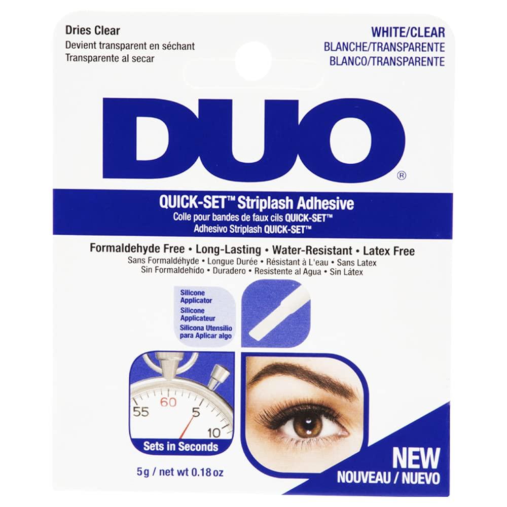 3 x DUO Quick-Set Strip Lash Adhesive – Clear, Waterproof, Long-Lasting Lash Glue, Fast-Drying for False Lashes, 0.18 oz, 1-Pack