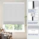 No Tools No Drill Cordless Blackout Cellular Shades White, 35" W x 64" H