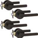 Asidrama 4 Pack Oil Rubbed Bronze Privacy Door Handles, Door Lever with Door Knobs Indoor for Bedroom or Bathroom, Heavy Duty Door Handles Interior with Locks for Left Right Sided Doors