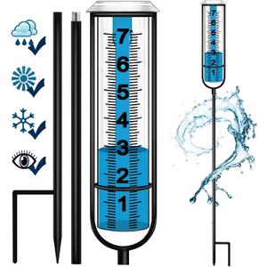 Rain Gauge, Freeze Proof Rain Gauge Outdoor with Stake, Upgrade Water Rain Meter, Rain Measure Gauge for Yard, Adjustable Rain Gauges Outdoors Best Rated, Detachable Rain Gauge for Lawn,Garden