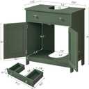 TEENFON Pedestal Sink Storage Cabinet with 2 Doors and Drawer, Bathroom Sink Cabinet, Under Sink Storage with U-Shape Cut-Out, Green UNYSG033V, 23.6"W x 11.8"D x 25.5"H