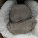 Human Dog Bed for Adults, 73"x56"x12" Washable Orthopedic Size, Faux Fur Removable, Cozy Large Present with Blanket and Pillow, Dark Grey