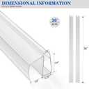 Bathroom Framless Shower Glass Door Bottom Seal Strip, 2PCS 36 Inch Long PVC Clear Seal Strips for 1/4"(6MM) Glass Door, to Stop Water Leakage