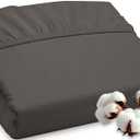 ROYALE LINENS 300 Thread Count 100% Long Staple Combed Cotton Fitted Sheet Queen - Super Soft Deep Pocket Bottom Sheet - Fitted Sheets Only - Elastic Sheets (Queen, Grey)