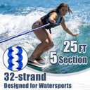 Wakesurf Rope with Handle, 25ft Lines for Wakeboarding Waterskiing and Wakesurfing