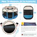 36" Portable Dog Playpen, Foldable Indoor Outdoor Pet Playpen, Blue