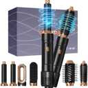 Hair Dryer Brush, 6 in 1 Auto Air Curling Iron Set 3 Temperature 1000W Powerful Negative Ionic Hair Dryer Brush Set with Thermal Brush