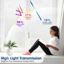 Frosted Window Privacy Film - Brushed Silver Static Cling Glass Film for Bathroom, Day and Night Door Privacy Film Window Cover to Stop Dog Barking, 17.5 x 157.4 Inch, White