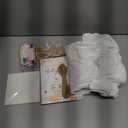 Panitay 126 Pcs Baby Shower DIY Bodysuit Set Bib 25 Blank White Newborn Bodysuit 25 Stencils 24 Marker 1 Sign 50 Pins(Bear)