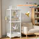 39-inch Large Double-Layer Bird Cage,Bird Flight Cage with Perch & Feeder