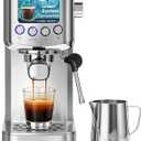 XIXUBX 20 Bar Espresso & Cold Brew Coffee Maker with Milk Frother, 42oz Removable Tank, Stainless Steel, Perfect for Cappuccino, Latte, Home & Office, Brushed Silver
