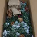 Remote Control - 3 Ft Artificial Mini Christmas Tree, Snowy Tabletop Christmas Tree 50 Warm White & Colorful Lights Timer Battery Operated 110 Branches 12 Pinecones 84 Red Berry Burlap Base Xmas Decor