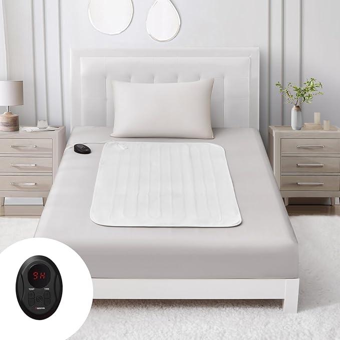 Bwarm Electric Heated Mattress Pad Mini Twin Size, 31" x 55", Bed Warmer, 9 Heat Settings, 112 Hours Auto Off, Deep Pocket, Fast Heating, Machine Washable, Soft and Cozy