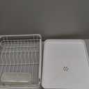 Large Dish Drying Rack with Drain Board, 39.5x30.5cm Kitchen Dish Rack Space Saving Dish Drainer for Kitchen Counter, Iron Frame & PP Tray for Kitchen Organization (Small)