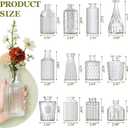 12 Pcs Clear Bud Vases Set, Small Vintage Glass Clear Bud Flower Vases Bulk Multiple Shape Cute Mini Glass Bottles Vases for Rustic Wedding Centerpieces Table Decorations and Home Decor