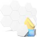12 Pack Hexagon Acoustic Panels with Self-Adhesive, 12" X 10" X 0.4" Sound Proof Foam Panels for Walls, High Density Soundproof Wall Panels, Sound Dampening Panels for Home Studio Decor Office - White
