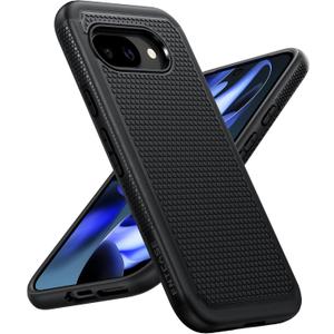 FNTCASE for Google Pixel 9A Case: Dual Layer Protective Heavy Duty Cell Phone Cover Shockproof Rugged with Non Slip Textured Back - Military Protection Bumper Tough - 2025, 6.3 inch (Black)