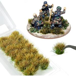 Warmtree 20 Pcs Static Grass Bushy Tufts Lowland Shrubs Model Kit Scenery Model DIY Miniature for Train Landscape Railroad Scenery Sand Military Layout Model War Gaming Terrain(Autumn Brown)