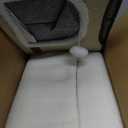 Cat Houses for Indoor Cats - Large Cat Bed Cave with Scratch Pad and Fluffy Ball, Foldable Cat Condo Hideaway with Reversible Cushion for Multi Small Pet, Khaki