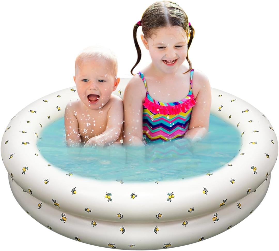 Kiddie Pool, Inflatable Baby Swimming Pool 35"x 11" Portable Balls Play Pit for Toddlers Boys, Girls, Dogs Pools, Indoor & Outdoor Use, Summer Water Party, Orange