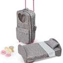 Badger Basket Travel and Tour Trolley Carrier Set for 18-Inch Dolls with Folding Bed and Accessories  Gray Stars