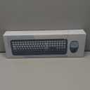 HotFox Wireless Keyboard and Mouse Combo, Full-Size Retro Typewriter Keyboard with Round Keycaps, Ergonomic Design for Windows PC, Home and Office Use -Blue