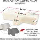 Therapeutica Cervical Orthopedic Foam Pillow - Neck Support Pillow for Side & Back Sleepers - Ergonomic Pillow for Neck Support, Relief, & Spinal Alignment Average Size, Firm