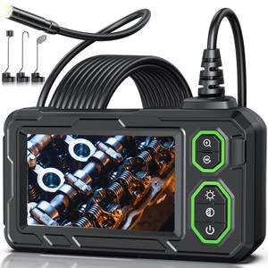 Endoscope Camera with Light, 4.3" Inspection Camera, 1920P HD Borescope with 8 LED Lights, IP67 Waterproof Snake Sewer Tools, 16.4ft SemiRigid Drain Endoscope Cool Gadget (Green)