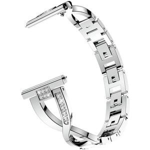 Compatible for Samsung Galaxy Watch 46mm/Gear S3 Bands,Women 22mm Metal Alloy Bracelet Strap Replacement Wristband for Samsung Galaxy Watch 46mm,Gear S3 Classic/Frontier (Silver)
