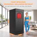 Infrared Sauna Box with 660nm Red Light Therapy & 850nm Infrared Light Panel, 3L Steamer, 9 Temp Levels & 99 Min Timer, 5-Layer Waterproof Insulated, Folding Chair, Personal Sauna for Home(Black)
