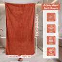 4 Pcs Extra Large Bath Towel Set 40x80'' Oversized Bath Sheet for Adult Microfiber Quick Dry Fluffy Absorbent Blanket with Hanging Loop for Pool Gym Body Shower(Neutral Earth Styles)