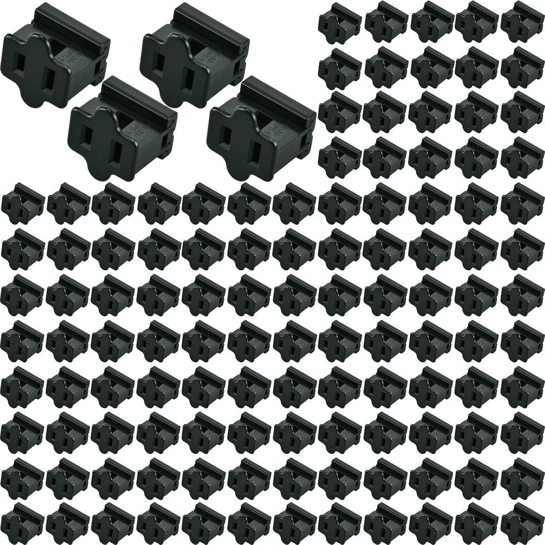 120 Pieces SPT-1 Christmas Light Slip Plug Female Vampire Slip Plug Inline Zip Holiday Adapter for Lights Design (Green)