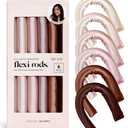 Kitsch Satin Heatless Curling Rod - Heatless Hair Curler for Overnight Curls, Soft Hair Curlers to Sleep In, Heatless Curlers for Women, No Heat Curls for Short Hair & Long Hair, 6pcs - Rosewood (6 Count (Pack of 1))