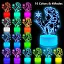 Cute Night Light for Kids, 16 Colors Change Princess Decor Lamp with Remote, Dim for Girls Bedroom 3D Illusion LED Night Lights, Ideal Gifts for Girls Christmas Birthday Party Room Decoration